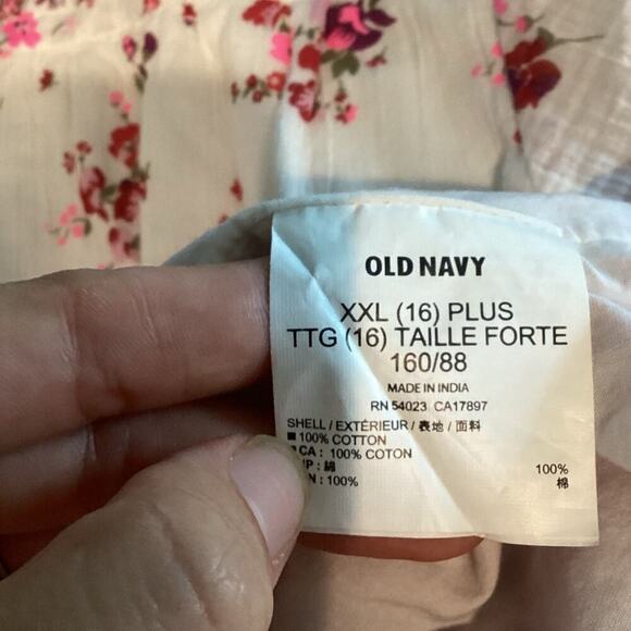 Old Navy Big Girls Peasant Dress Size XXL Plus 16 Boho Pink Floral Gauzy Cotton - Picture 8 of 9